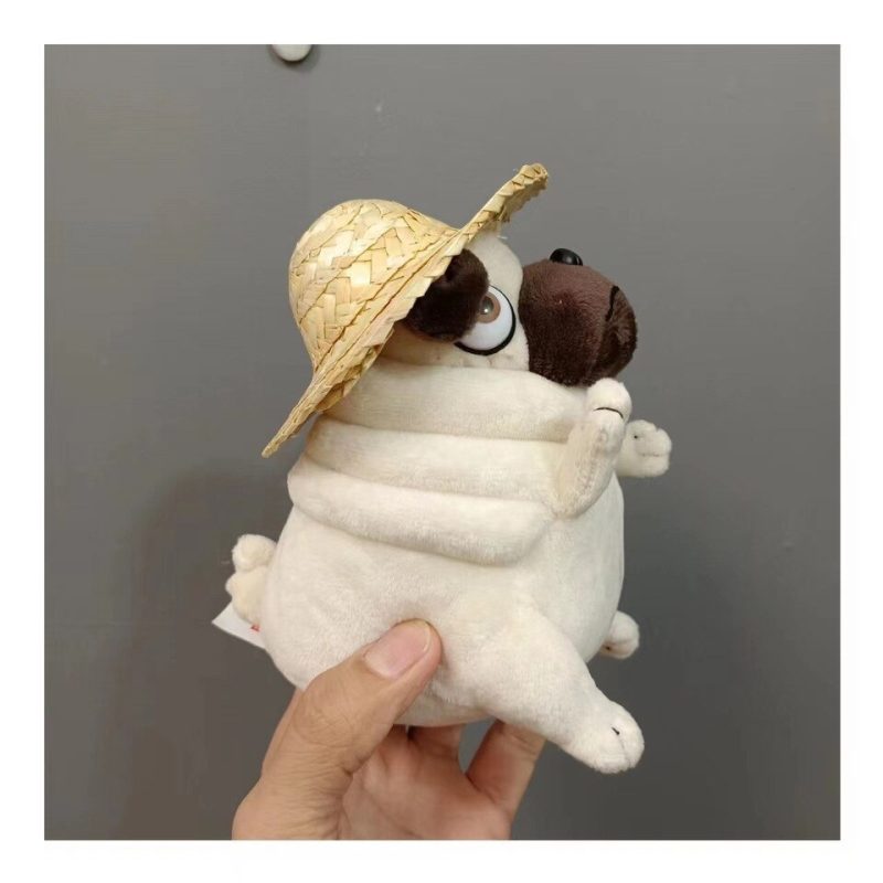 Bouledogue français tout blanc en peluche