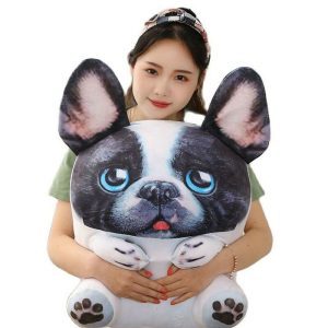 Large Bulldog Stuffed Animal | 3D Printed Realistic Bulldog Plush Toys