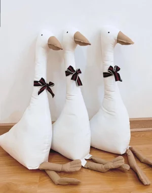 Bicho de pelúcia de ganso branco | Almofada de 22 polegadas para decoração de quarto de menina infantil