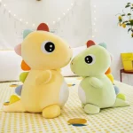 Dinosaurio ponderado amarillo | Juguete de dinosaurio de terciopelo de dibujos animados de muñeco de peluche de 25 cm