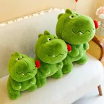 Dinosaurio ponderado verde | Juguete de peluche de pequeño dinosaurio verde de dibujos animados