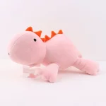 Dinosaurio ponderado rosa | Almohada de felpa de dinosaurio de peluche suave de 38-60 cm