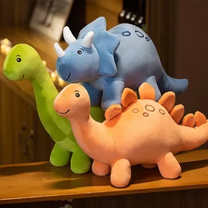 Тикток Взвешенный динозавр | Мультяшная красочная плюшевая игрушка динозавра-милые мягкие игрушки трицератопса для мальчиков и девочек