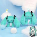 Llavero de peluche esponjoso Miku | Llave del coche de dibujos animados Bolsa de tela