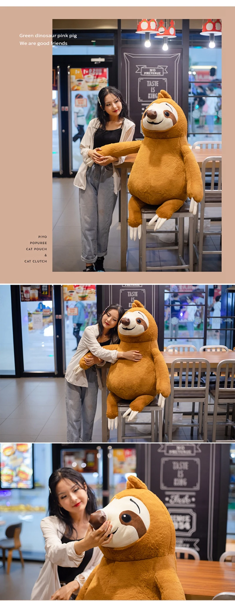 Huge Sloth Stuffed Animal | Korea TV Backstreet Rookie Simulation Stuffed Sloth Toy -10