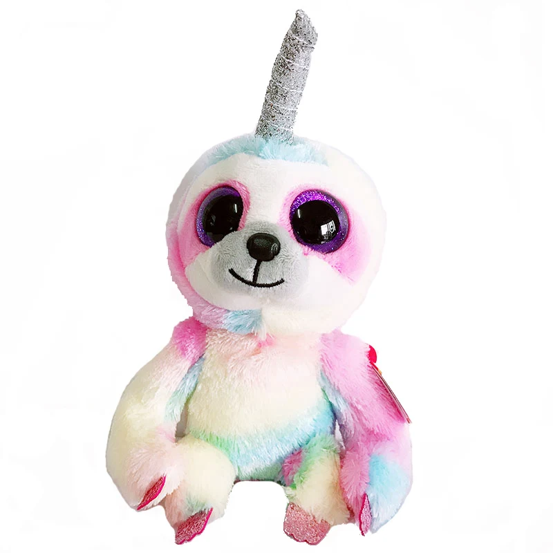 Rainbow Sloth Stuffed Animal | 15cm Ty Beanie Boos Cute Sloth Monkey Couple Dolls -3
