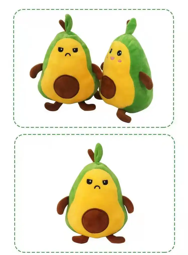 Reversible Avocado Plush | 18cm Flipped Avocado Doll - Double Face Expression -2