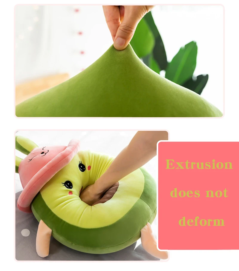 Soft Stuffed Avocado Plush | Hugging Pillow Gifts For Kids -4