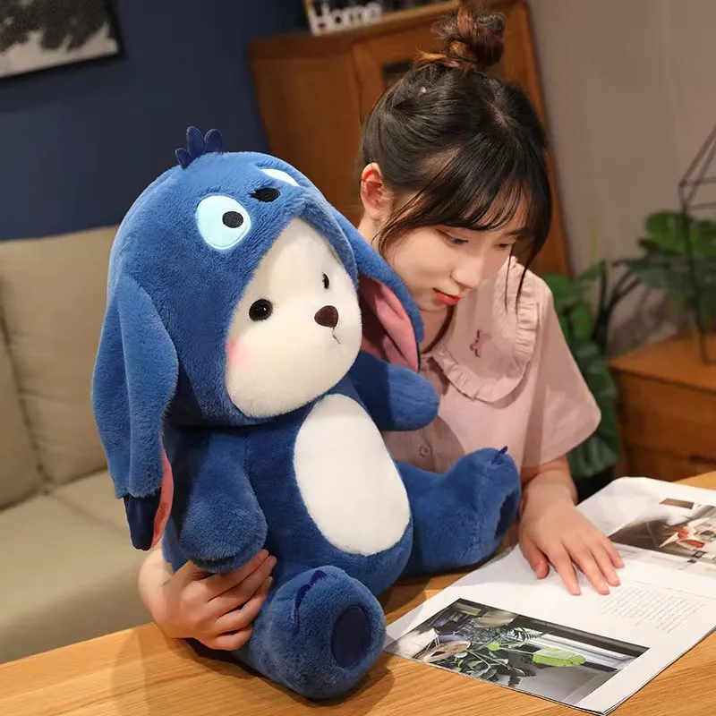 Korean Bear Plush | Cute Bear Turn Into Disney Stitch Plush Toys -14