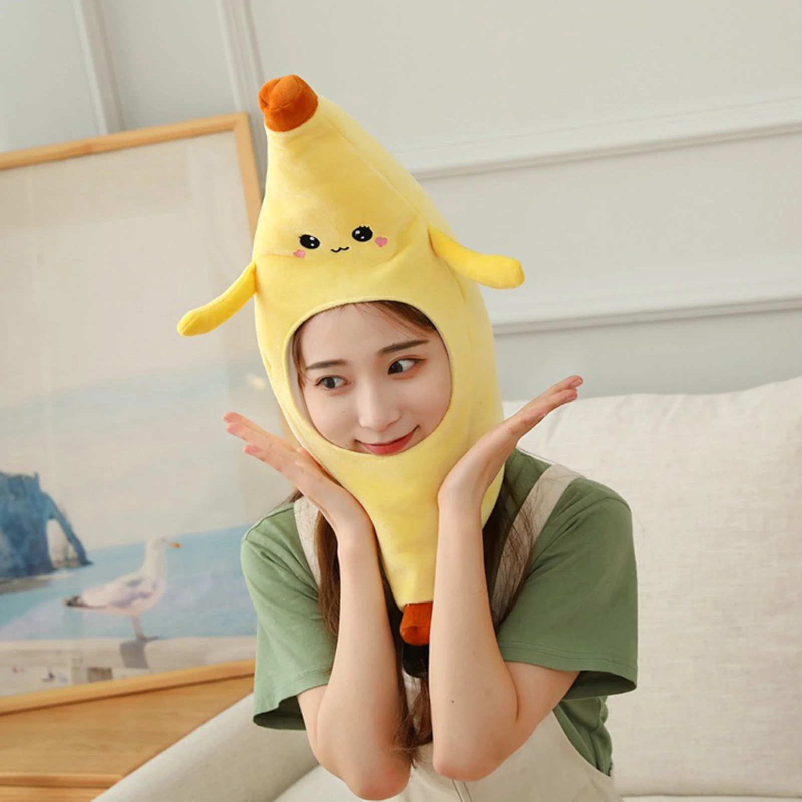 Funny Banana Fruit Plush Hat | Christmas Cosplay Party Costume Cap, Winter Headwear -2