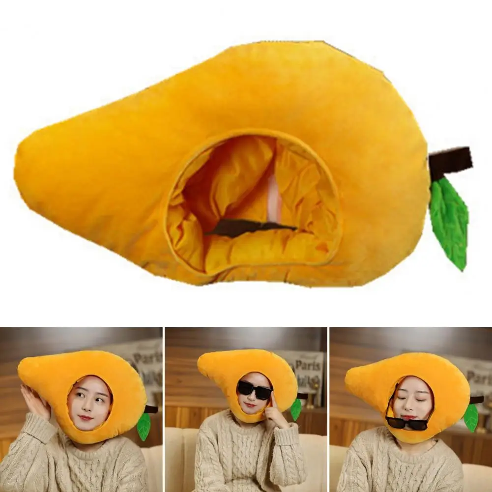Soft Mango Plush Headgear | Cartoon Hat, Cosplay Costume Accessory for Dress-Up -7