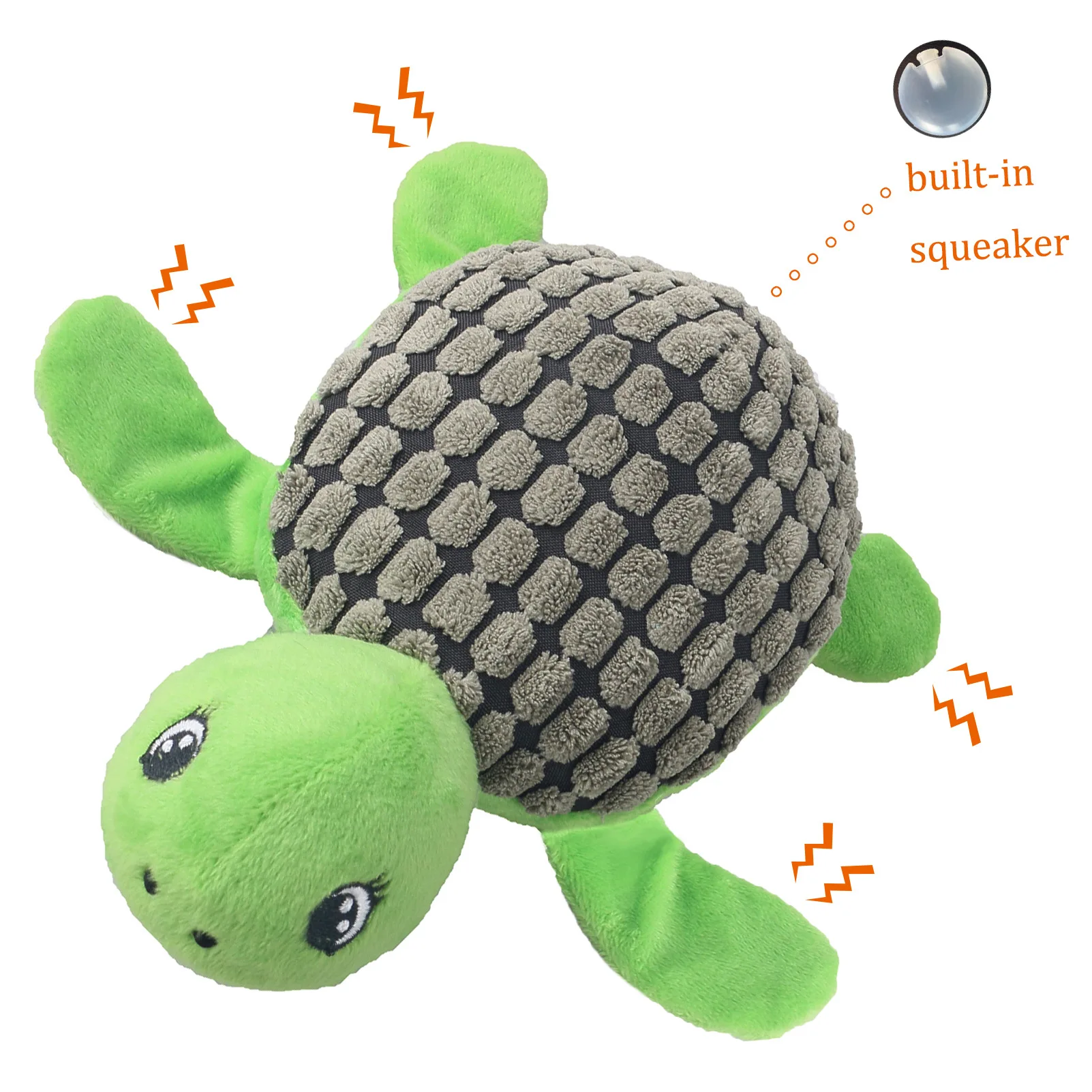 Turtle Plush Dog Toy | Rattling Paper Squeaking Marine -1