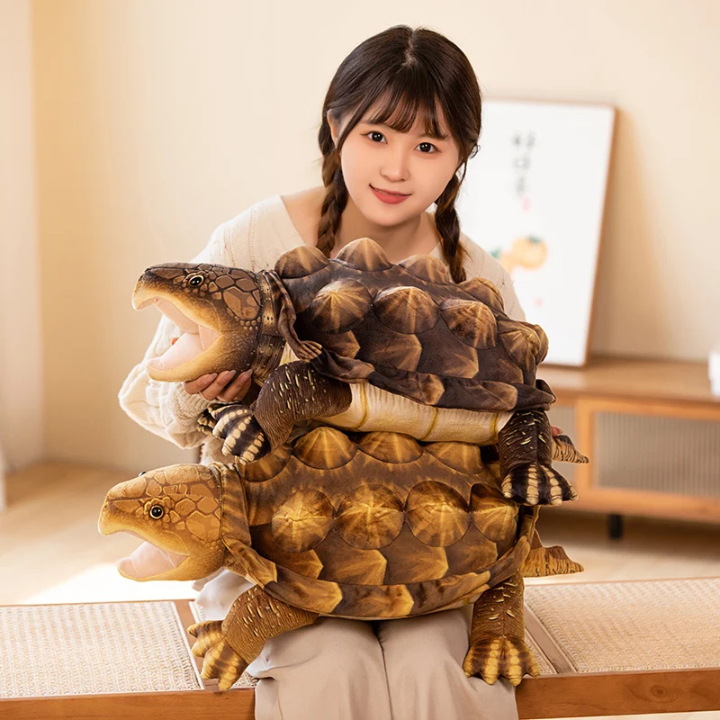 Snapping Turtle Plush | 60cm Simulation Macrochelys Temminckii Plush Toy -3