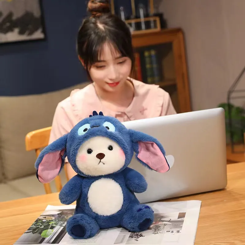 Korean Bear Plush | Cute Bear Turn Into Disney Stitch Plush Toys -11