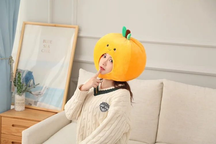Cartoon Orange Fruit Cap | Cute and Durable Plush Headgear with Exquisite Design -9