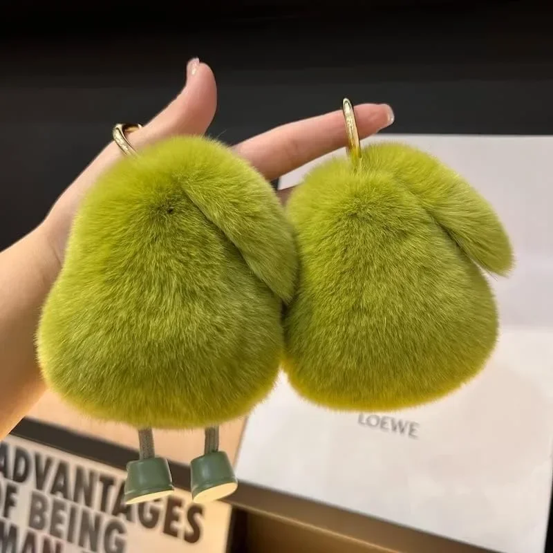 Stuffed Avocado Fruit Plush Toy | Avocado Shaped Keychain For Car Keys and Bag Charms -5