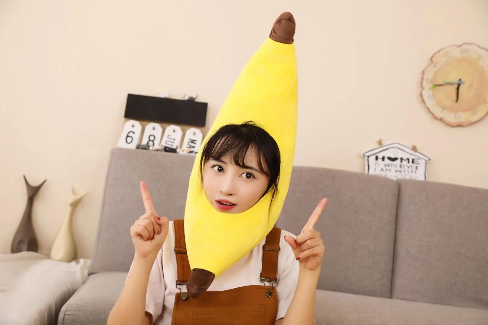 Banana Cosplay Plush Hat | Funny Banana Party Costume Hat - Warm Cosplay Cap -8