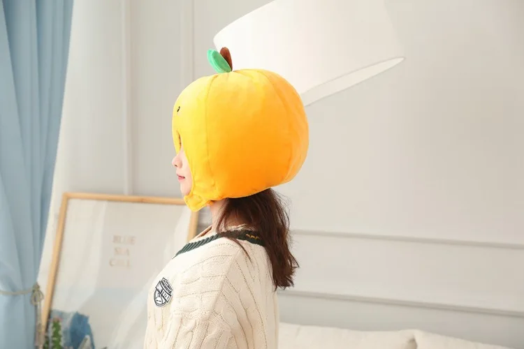Cartoon Orange Fruit Cap | Cute and Durable Plush Headgear with Exquisite Design -11
