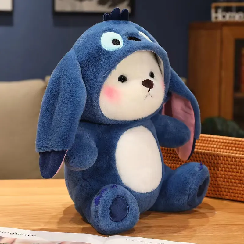 Korean Bear Plush | Cute Bear Turn Into Disney Stitch Plush Toys -3