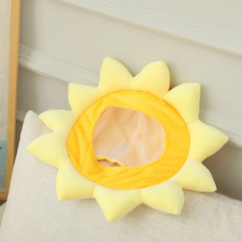 Yellow Sunflower Plush Hat | Funny Stuffed Toy Headgear Cap, Ideal for Party Props -4