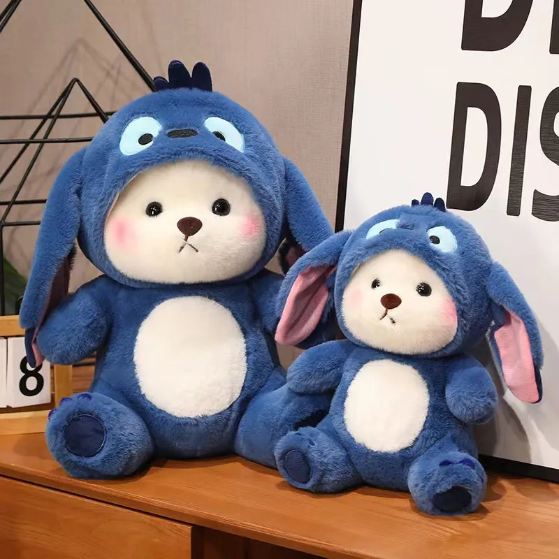 Korean Bear Plush | Cute Bear Turn Into Disney Stitch Plush Toys -10