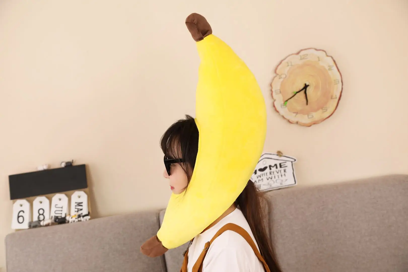 Banana Cosplay Plush Hat | Funny Banana Party Costume Hat - Warm Cosplay Cap -3