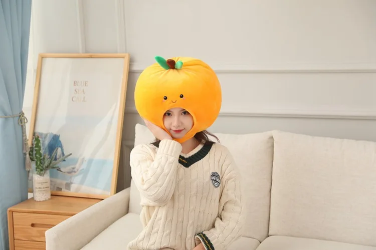 Cartoon Orange Fruit Cap | Cute and Durable Plush Headgear with Exquisite Design -6