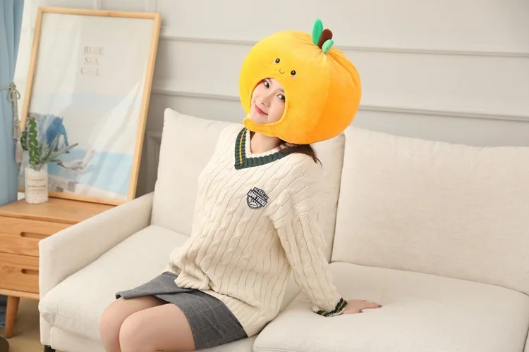 Cartoon Orange Fruit Cap | Cute and Durable Plush Headgear with Exquisite Design -10