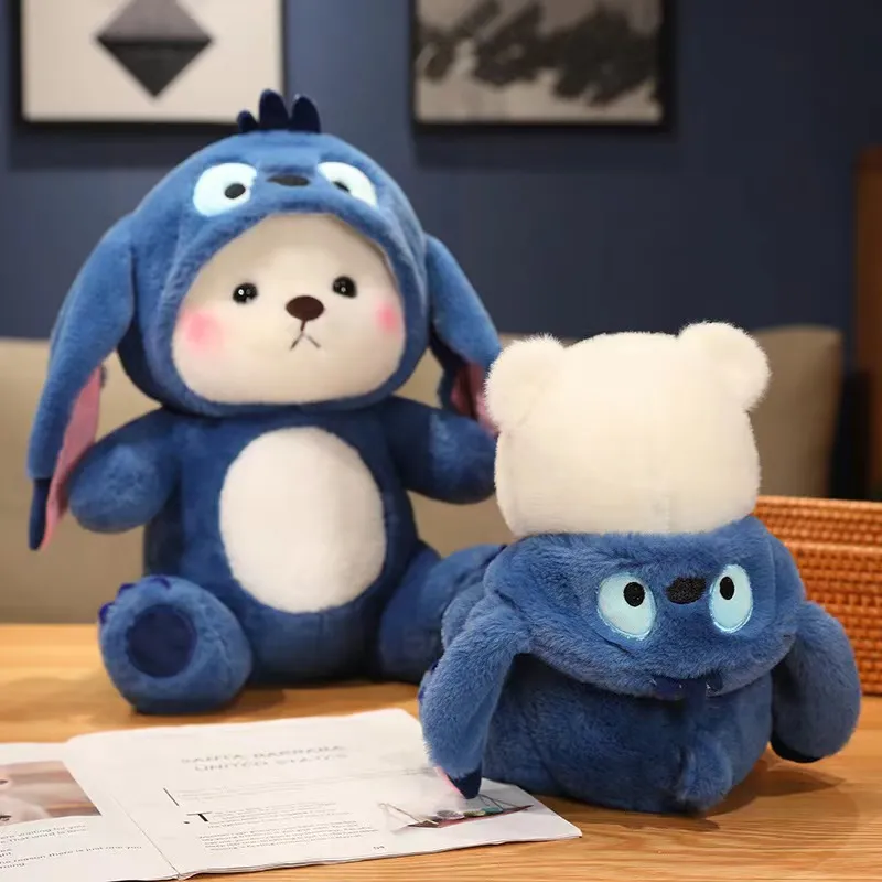 Korean Bear Plush | Cute Bear Turn Into Disney Stitch Plush Toys -7