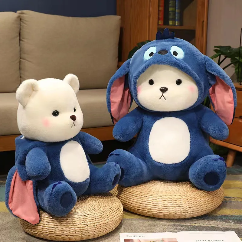 Korean Bear Plush | Cute Bear Turn Into Disney Stitch Plush Toys -6