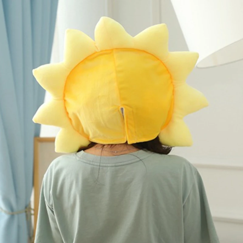 Yellow Sunflower Plush Hat | Funny Stuffed Toy Headgear Cap, Ideal for Party Props -8