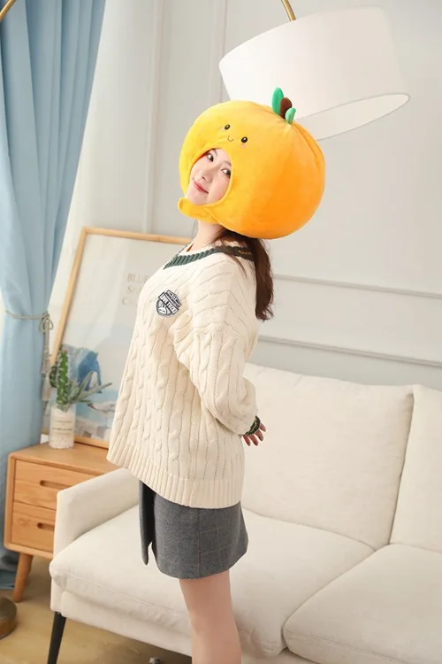 Cartoon Orange Fruit Cap | Cute and Durable Plush Headgear with Exquisite Design -14