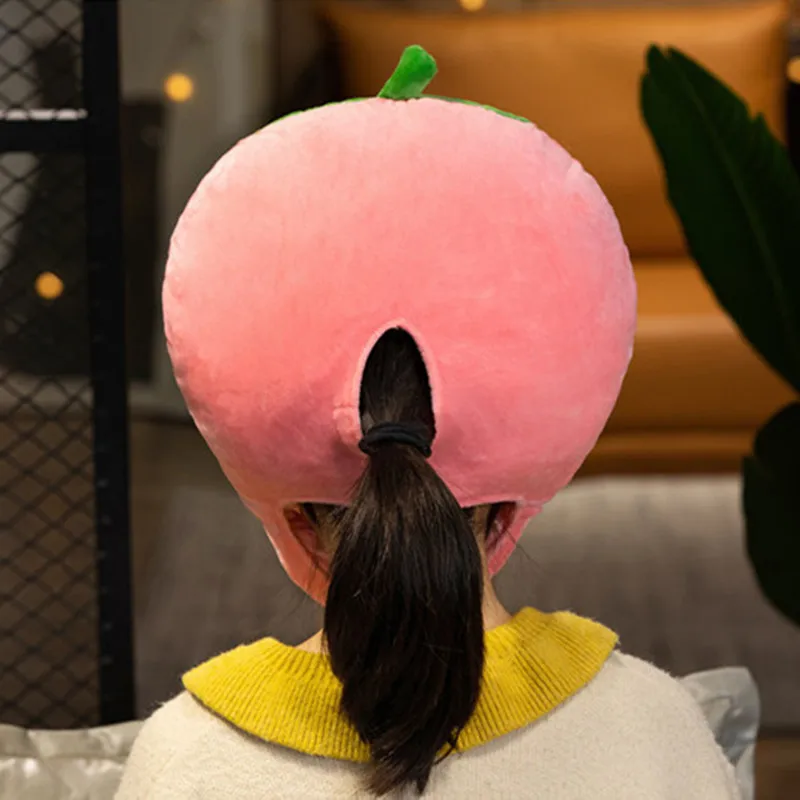 Fruit Strawberry Plush Cap | Cosplay Party Funny Food Hat  - Carnival Halloween Costume Dress -3