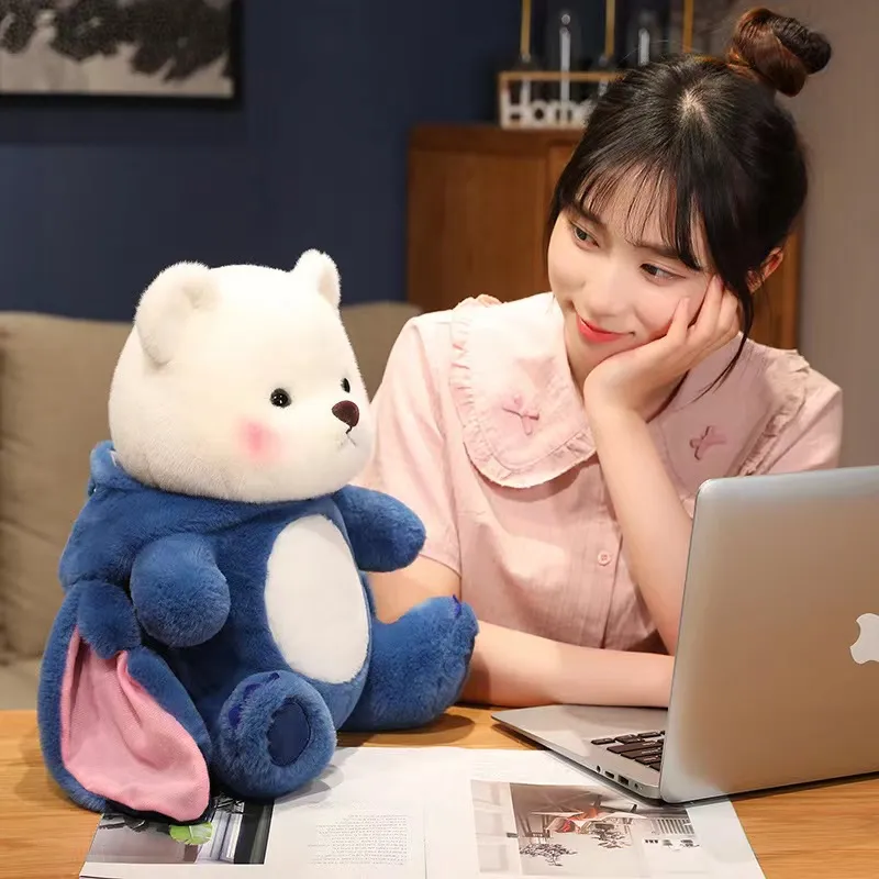 Korean Bear Plush | Cute Bear Turn Into Disney Stitch Plush Toys -13
