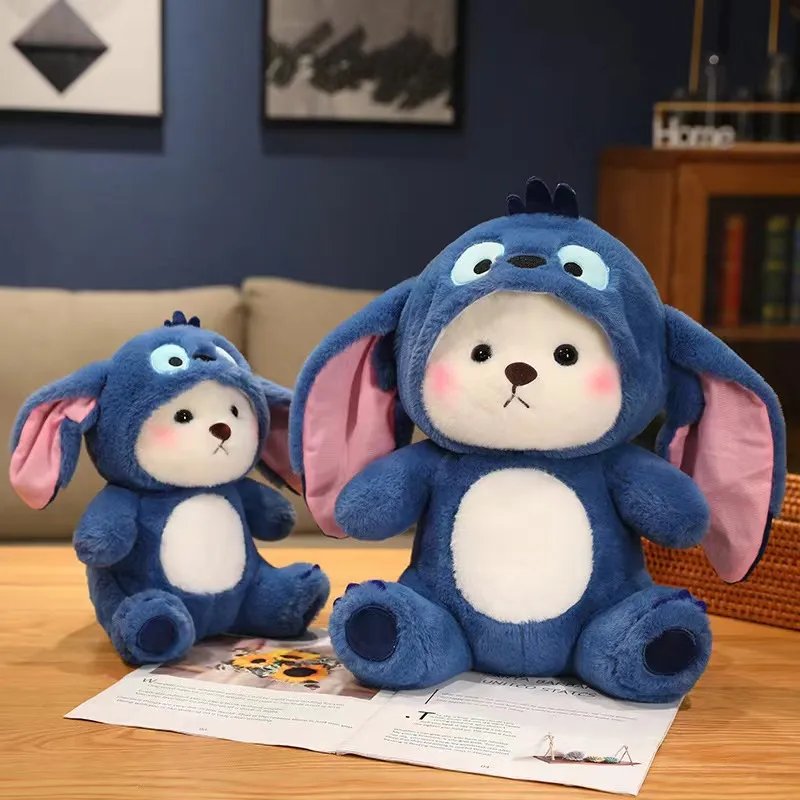 Korean Bear Plush | Cute Bear Turn Into Disney Stitch Plush Toys -5