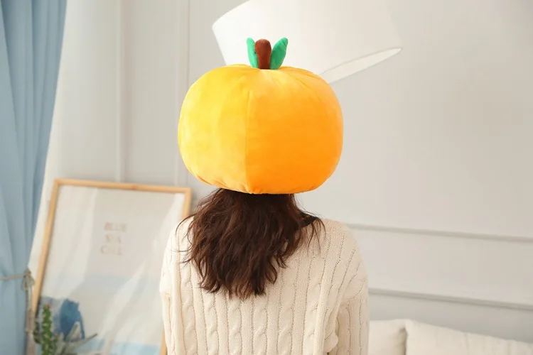 Cartoon Orange Fruit Cap | Cute and Durable Plush Headgear with Exquisite Design -12