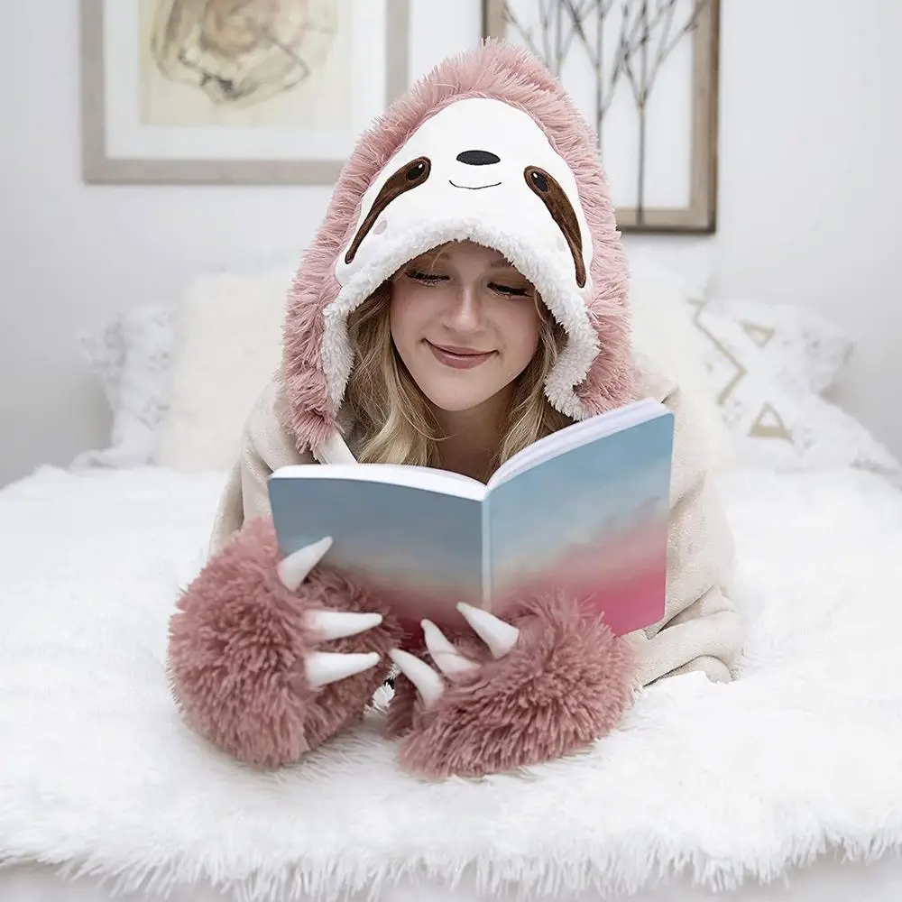 Sloth Wearable Plush Blanket | Wearable Hooded Blanket - Warm Hoodie Cloak -5