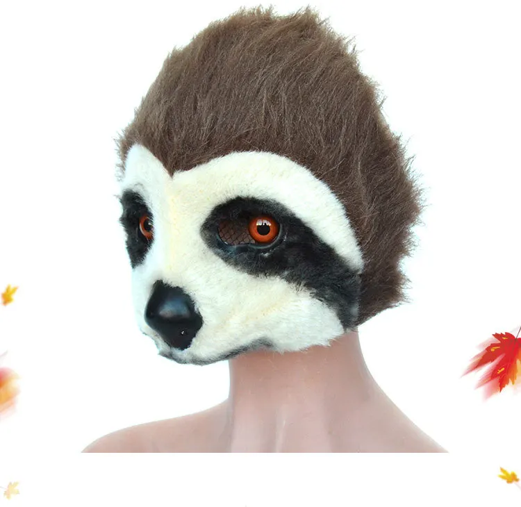 Sloth Head Mask Plush | Sloth Mask Half Face Plush - Head Cover for Men and Women -3