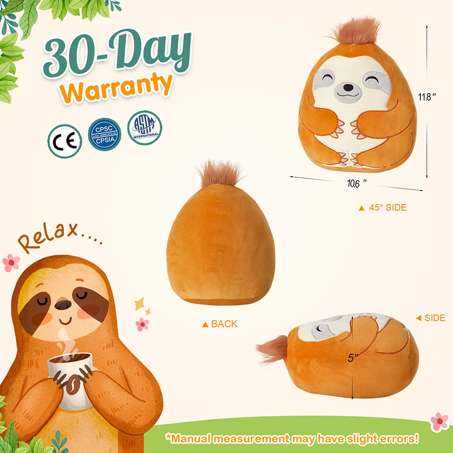 Squishmallows Orange Sloth Plush -3