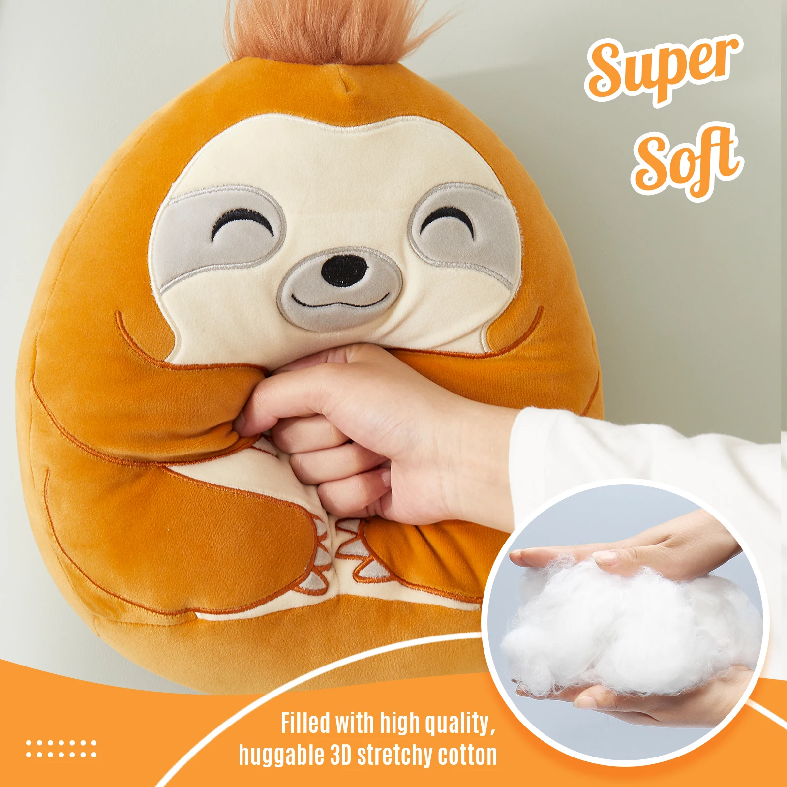 Squishmallows Orange Sloth Plush -5