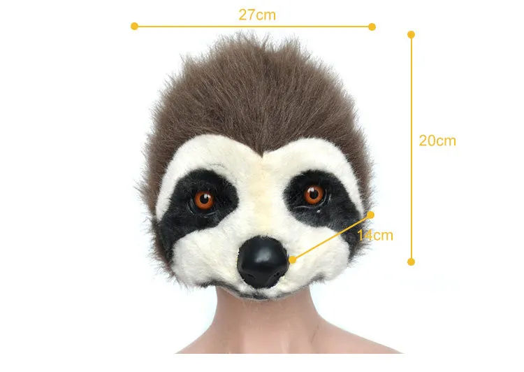 Sloth Head Mask Plush | Sloth Mask Half Face Plush - Head Cover for Men and Women -2