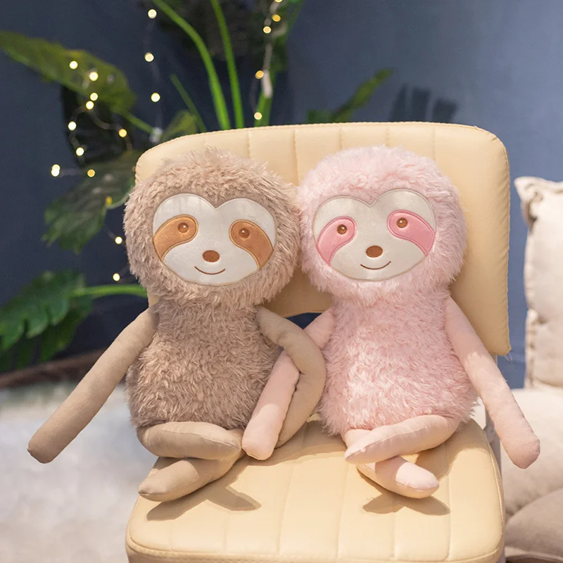 Pink Sloth Stuffed Animal | Kawaii Fluffy Sloth Plush Toy S -1