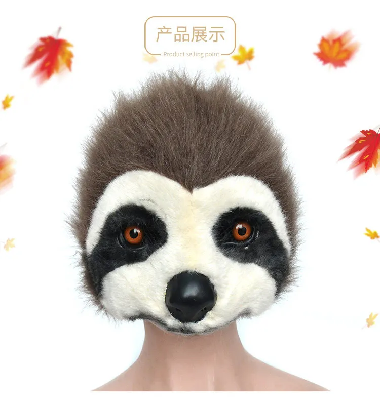 Sloth Head Mask Plush | Sloth Mask Half Face Plush - Head Cover for Men and Women -1