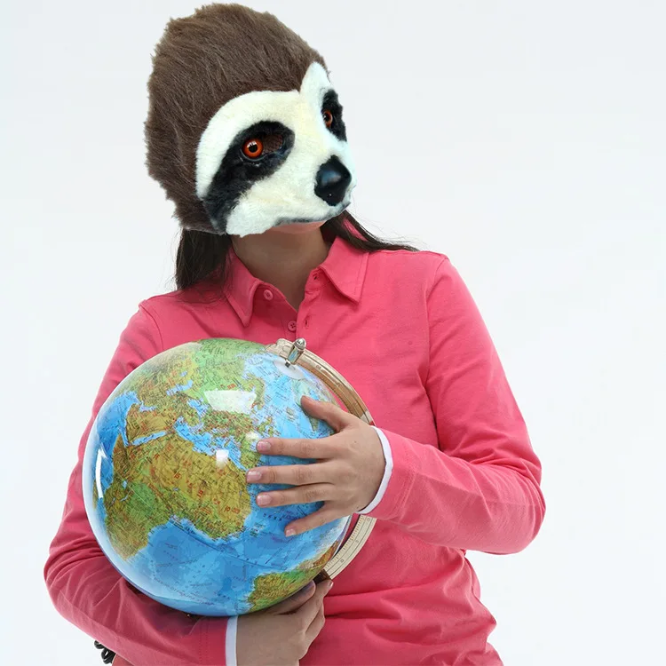 Sloth Head Mask Plush | Sloth Mask Half Face Plush - Head Cover for Men and Women -7