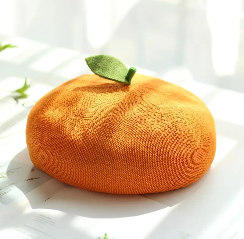 Handmade Fruit Beret Hat | Spring Autumn Women Beret Hat -4