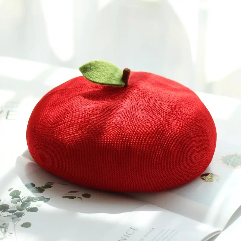 Handmade Fruit Beret Hat | Spring Autumn Women Beret Hat -6