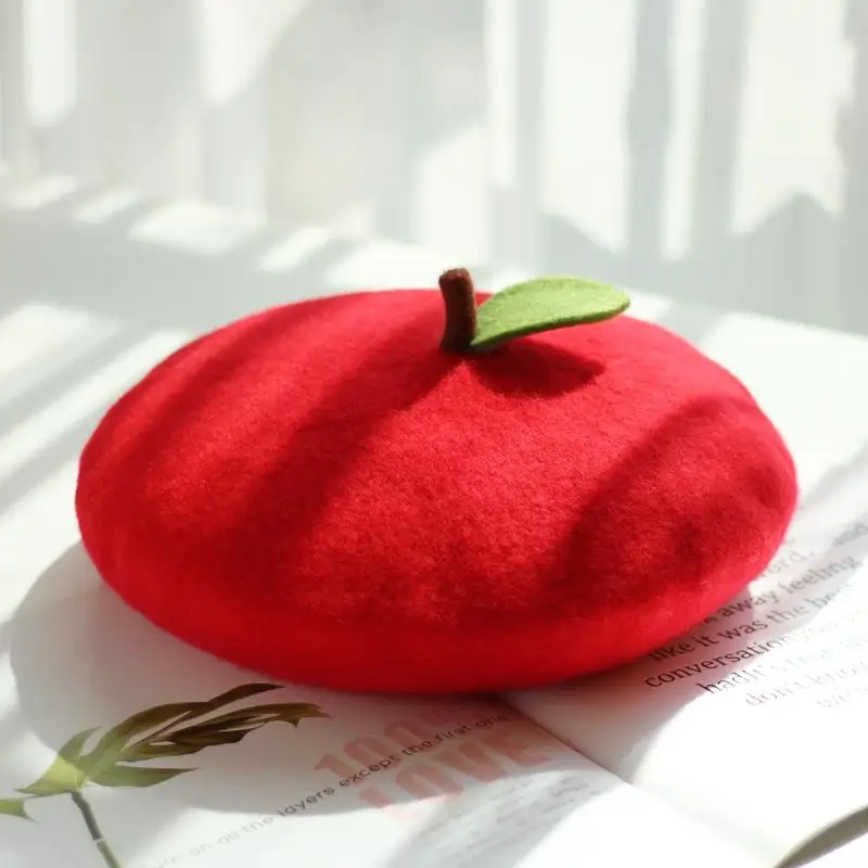 Handmade Fruit Beret Hat | Spring Autumn Women Beret Hat -7
