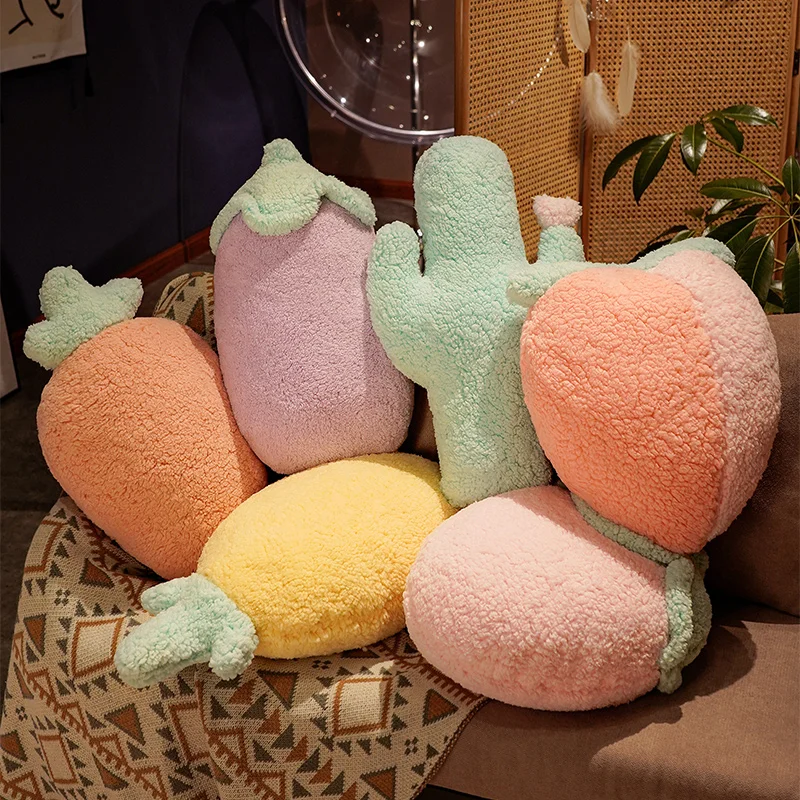 Soft Fruit Shaped Plush Toy | Peach Cactus Eggplant Seat -14