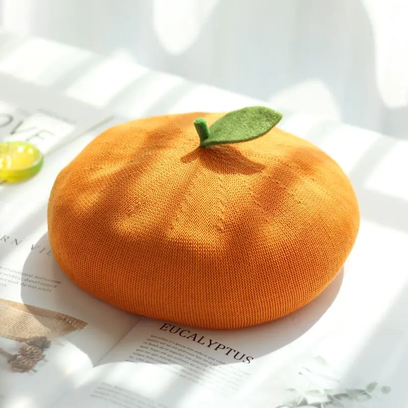 Handmade Fruit Beret Hat | Spring Autumn Women Beret Hat -3