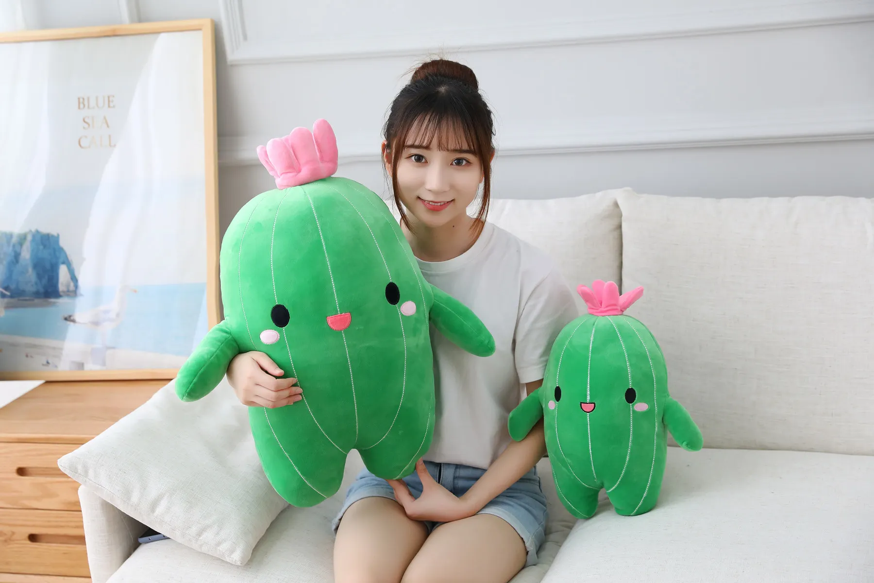 Lovely Cactus Plush Toy | Flower Plant Stuffed Doll Pillow, Cushion Bolster for Kids -4